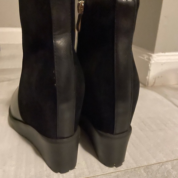 🇬🇧 black leather and suede platform ankle boots ✨ - Picture 6 of 13